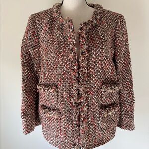 J. Crew Women's Tweed Blazer - Red, Brown,Cream